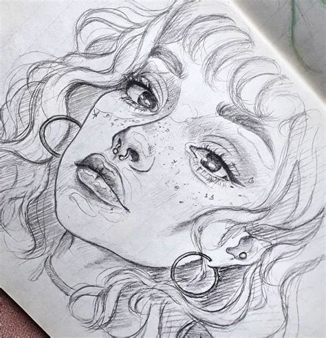 Портрет | Art sketchbook, Art drawings sketches simple, Cool art drawings