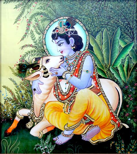 Lord Krishna with his cow