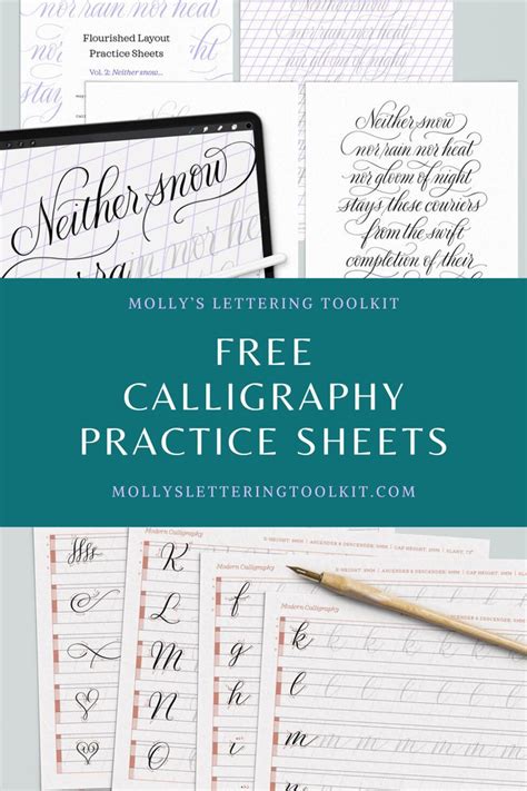 Free Calligraphy Practice Sheets | Learn modern calligraphy, Lettering, Calligraphy for beginners