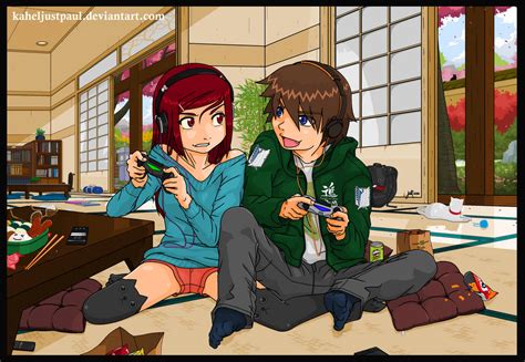 Gaming couple by kaheljustpaul on DeviantArt