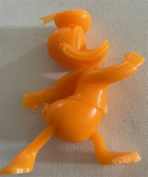 LOUIS MARX ORANGE DONALD DUCK Figurine 70’s Walt Disney Plastic Figure ...