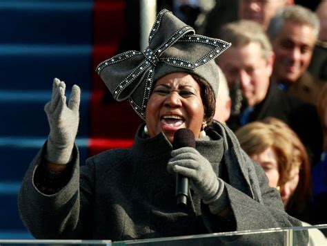 FILE PHOTO – Aretha Franklin singing during the inauguration ceremony ...