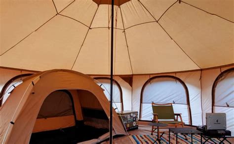 Acome Outdoor Tenda Camping Waterproof Safari Tent Canvas Glamping Bell Teepee Luxury Mongolian ...