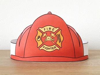 Firefighter helmet template paper crown - Kids crafts - Happy Paper Time