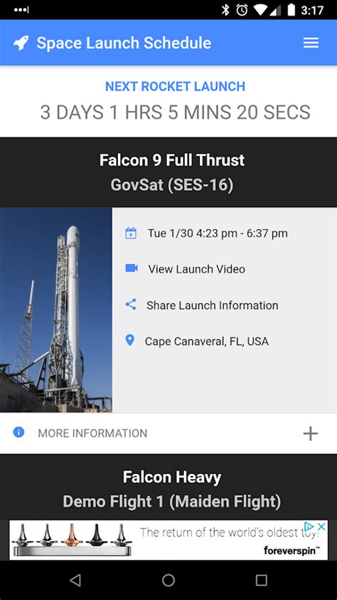 Space Launch Schedule - Android Apps on Google Play