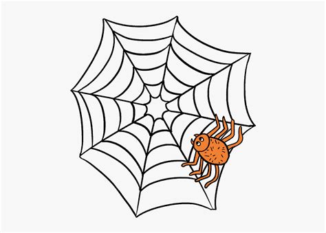 Drawing Halloween Spider Web - Easy Spider Web Drawing, HD Png Download ...