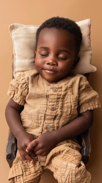Premium Photo | African little boy sleeping smiling on the small mattress