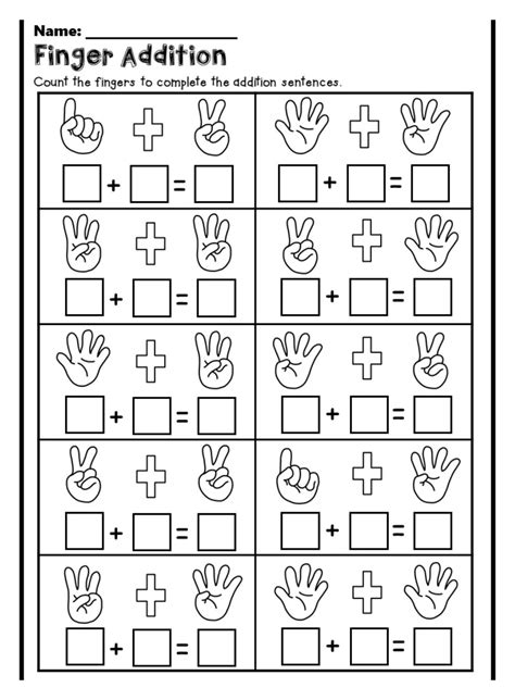 Kindergarten Math Worksheets. Picture Addition. Distance Lear… | Kindergarten math worksheets ...