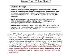 Close reading notes – analysis of Robert Frost, ‘Tuft of Flowers’ | Teaching Resources