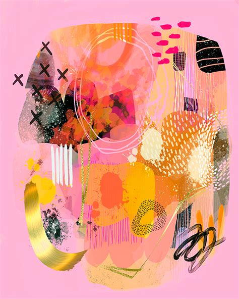 Pink and Yellow Printable Abstract Art Colorful Abstract - Etsy