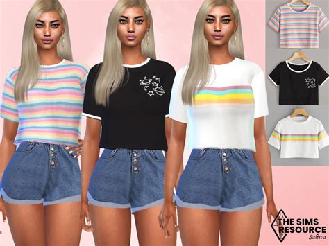 The Sims Resource - Casual Trendy Crop Tops