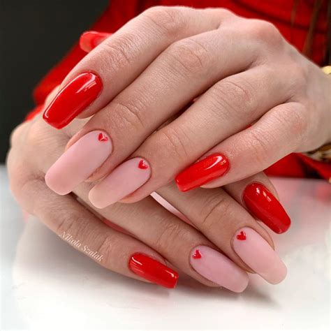 Red Valentines Day Nails 2021 Coffin