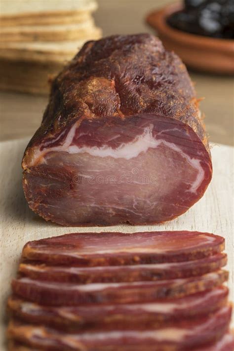 Piece of Lomo Embuchado Meat and Slices Stock Image - Image of food, meat: 123886891