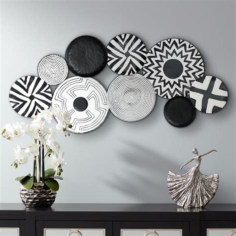 Newhill Designs Abstract Discs 45 1/4" Wide Black and White Metal Wall Art - Walmart.com