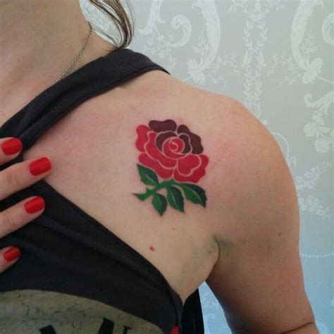 England Rugby Rose Tattoo