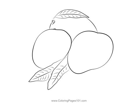 Three Mangos Coloring Page for Kids - Free Mango Printable Coloring ...