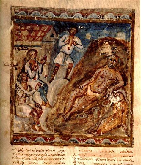 Folio 46r from the Syriac Bible, depicting Job. (View Larger) | Painting, Classical antiquity ...