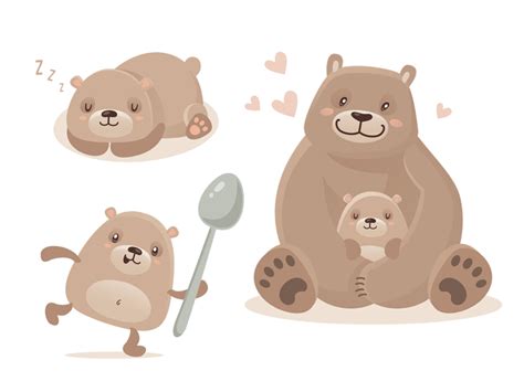 Teddy bear characters by MissMarpl on Dribbble