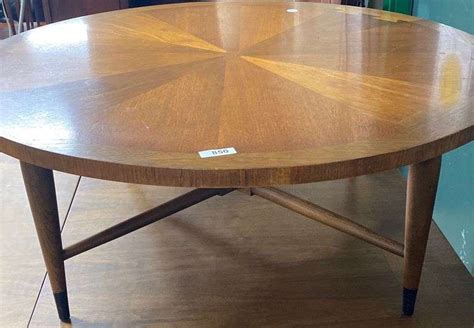 Lane MCM round coffee table - Dixon's Auction at Crumpton