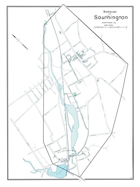 Historic map of the borough of Southington, CT from 1893 - KNOWOL