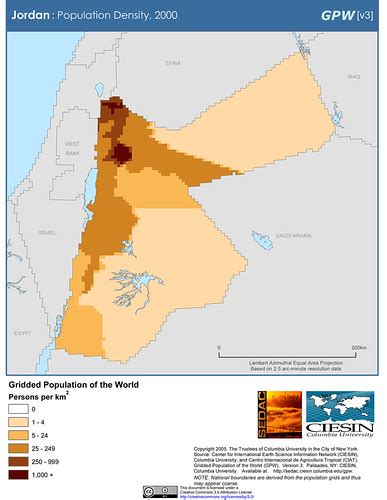 Jordan: Population Density, 2000 | SEDACMaps | Flickr