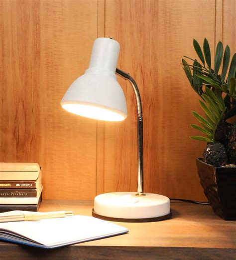 Buy White Metal Shade Study Lamp With White Base at 40% OFF by BrightDaisy | Pepperfry