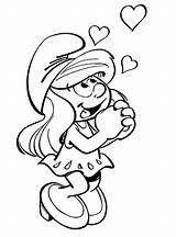 Lovely Smurfette Coloring Page  Free Printable Pages For Kids sketch template