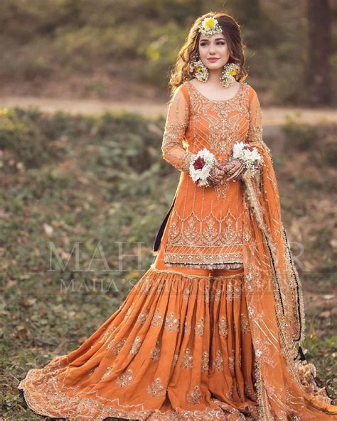 Latest Formal Wedding Bridal Sharara Designs 2023 Collection | Mehndi dress for bride, Bridal ...