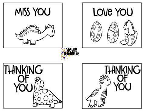 THINKING OF YOU - 7 Pages of Cards To Print And Color — Stevie Doodles | Printable coloring ...