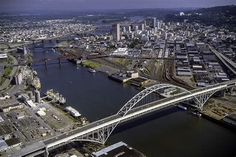 USACE Fremont Bridge Portland and cityscape, Oregon image - Free stock ...