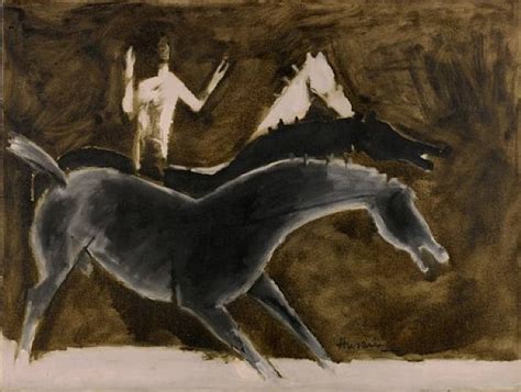 Horses, 1960 - M.F. Husain - WikiArt.org