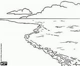 Desenho De Paisagem Com Praia Mar E As Nuvens Para Colorir  Coloring sketch template