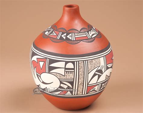Native American Hopi Pottery Vase 5.5" (p120) - Mission Del Rey Southwest