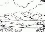 Plain With Vegetation And The Mountains To Bottom coloring Page  sketch template