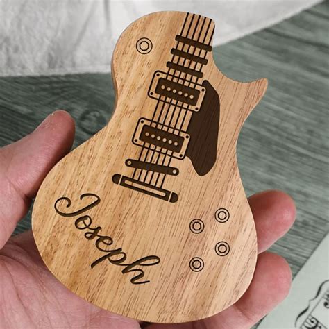 Personalized Wooden Guitar Picks with Case, Custom Photo/Engraving ...