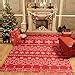 Amazon.com: PureCozy Christmas Rug 5x7 Indoor Red Area Rug Washable ...