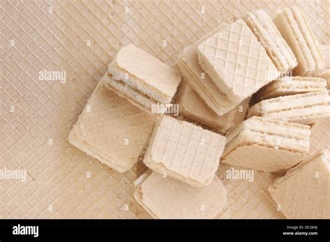 home made wafers with vanilla cream Stock Photo - Alamy