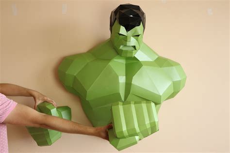 Four 3D elements of marvel-themed wall decor. Free Templates | LACRAFTA