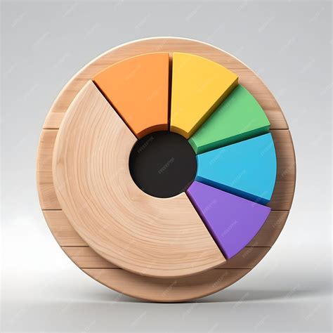Premium Photo | 3D wooden bar chart illustration Wooden bar chart with ...