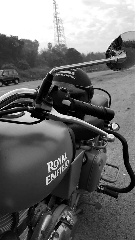 Royal Enfield Indian Motorcycle Grayscale Photo · Free Stock Photo