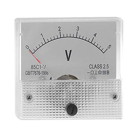 Direct Current 0 5 V White Voltmeter Analog Panel Meter-in Voltage ...