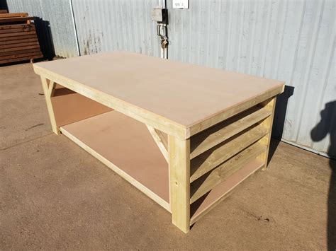 Wooden MDF Top Workbench With Extra Shelving 4ft To 8ft In ...