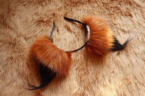 4.5 Lynx Cat Ears Headbandorange Red Fox Ears - Etsy