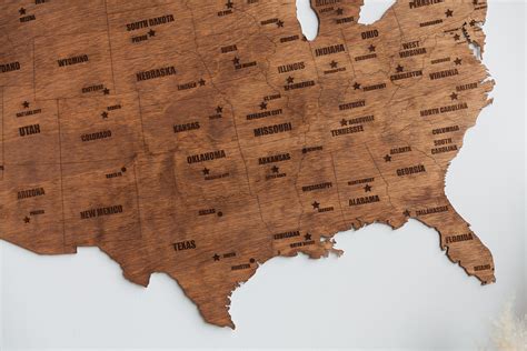 US map Wood map US wooden map of usa Map of United States | Etsy