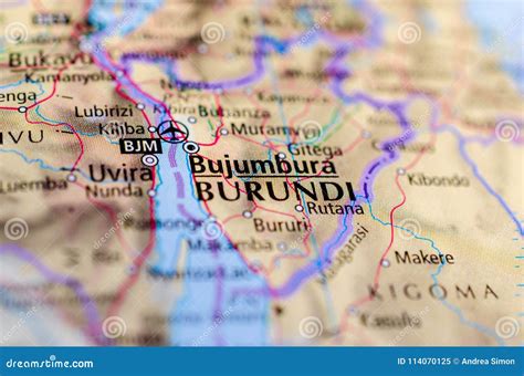 Bujumbura on map stock image. Image of harbour, maps - 114070125