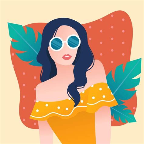 FREE DOWNLOAD - Free vector downloads - Girl with Wavy Hair and Glasses Vector Hair Illustration ...