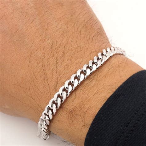 Ruby Curb Chain Link Bracelet for Women - 925K Silver Miami Cuban ...