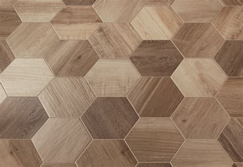 Wood Look Hexagon Floor Tile - peel and stick floor tile