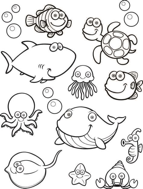 Under The Sea Printable | Under the sea drawings, Sea drawing, Under the sea crafts