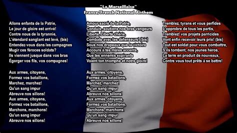 France National Anthem "La Marseillaise" with music, vocal and lyrics French w/English ...